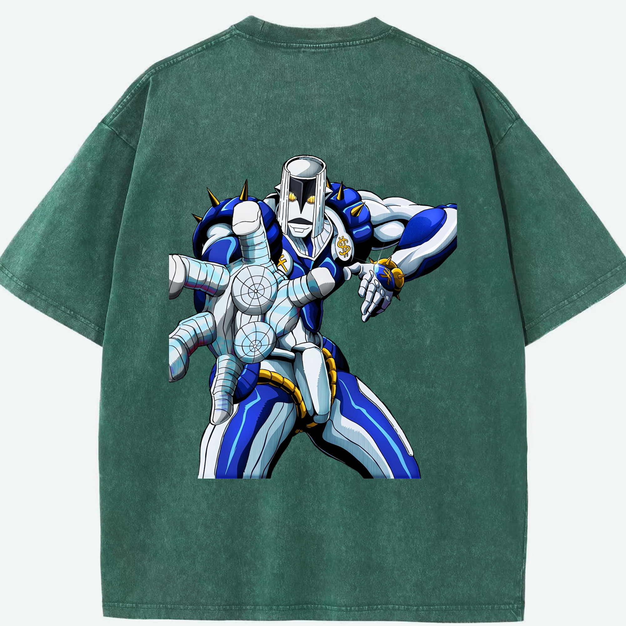 （画像用） ジョジョの奇妙な冒険 虹村億泰 にじむら おくやす JoJo's Bizarre Adventure Nijimura Okuyasu 綿100% ヴィンテージ風 半袖Tシャツ（背面プリント）